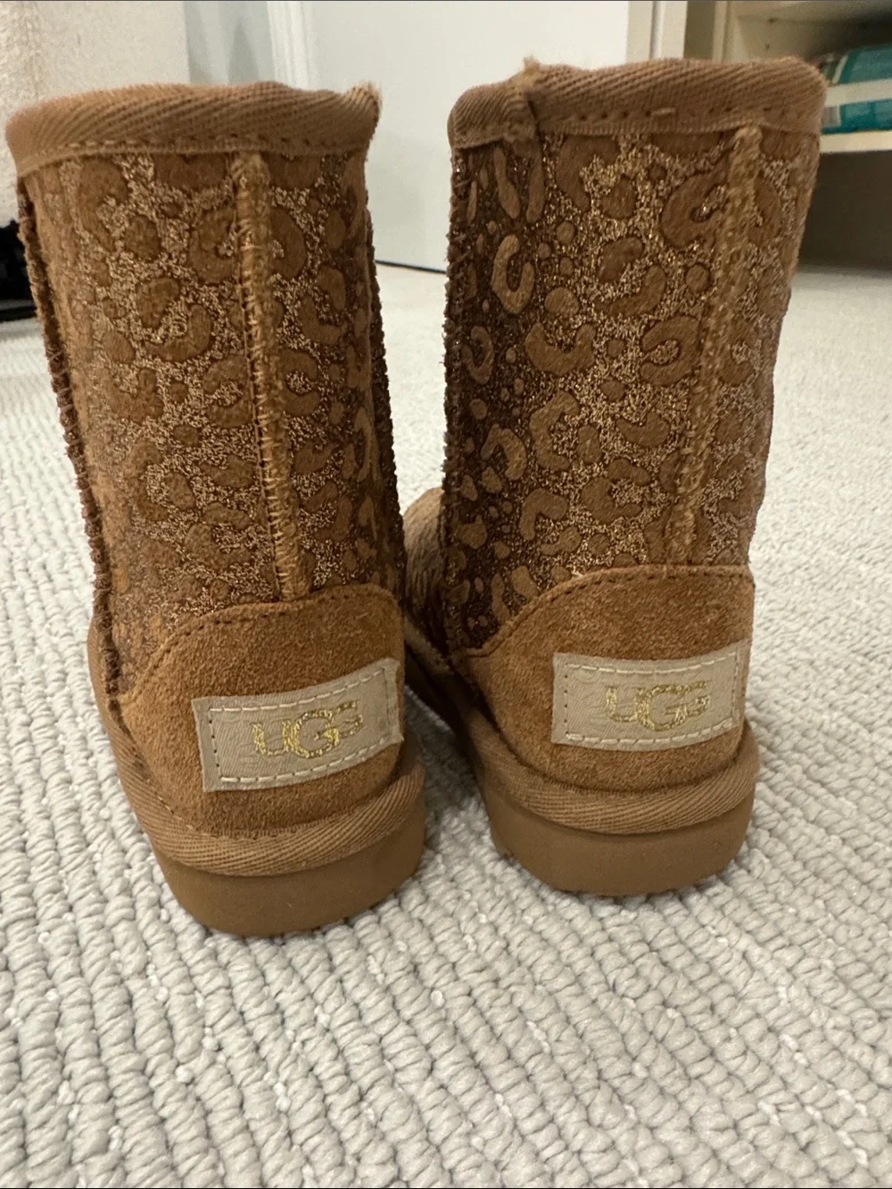 UGG Kids Chestnut Glitter Shearling Boots